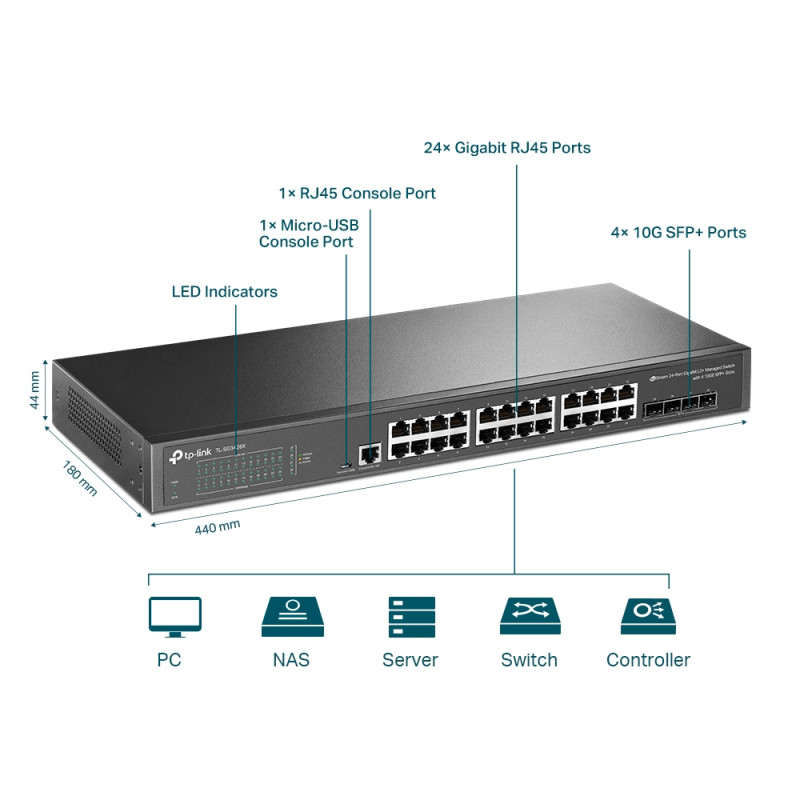 TP-Link Switch full managed Layer2+ 28 Port &bull 24x 2.5 GbE &bull 4x SFP+ &bull Omada &bull SG3428X-M2 - 217931 - 3