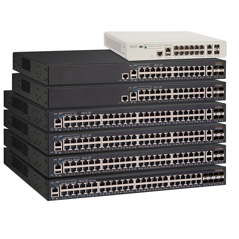 CommScope Ruckus Networks ICX 7150 Switch 48x 10/100/1000 PoE+ ports, 2x 1G RJ45 uplink-ports, 2x 1G SFP and 2x 10G SFP+, 370W P