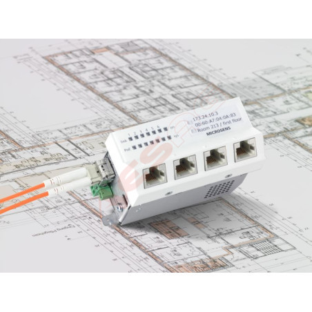 Microsens Gigabit Ethernet Installations-Switch, Gen. 6+, 6 Port, PoE+, 5xRJ45, 1xSFP, MS440209PM-48G6 MICROSENS - Artmar Electr