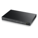 Zyxel Switch smart managed Layer2 26 Port &bull 24x 1 GbE &bull PoE Budget 170 Watt &bull 24x PoE at &bull 2x SFP &bull 19 &bull