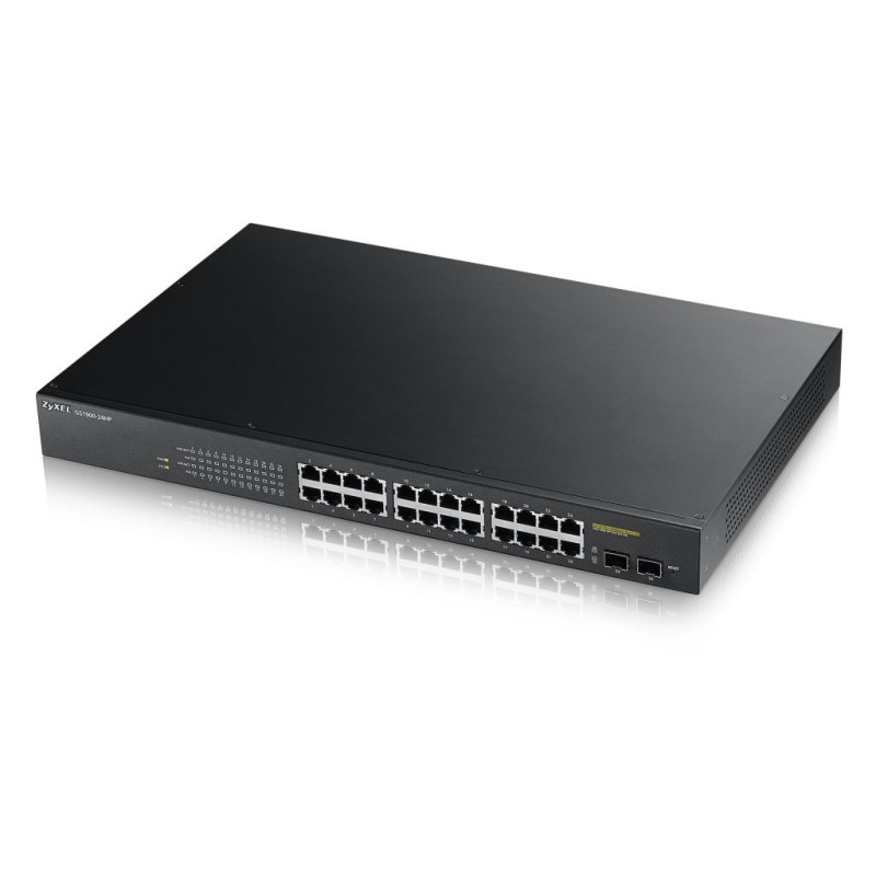 Zyxel Switch smart managed Layer2 26 Port &bull 24x 1 GbE &bull PoE Budget 170 Watt &bull 24x PoE at &bull 2x SFP &bull 19 &bull