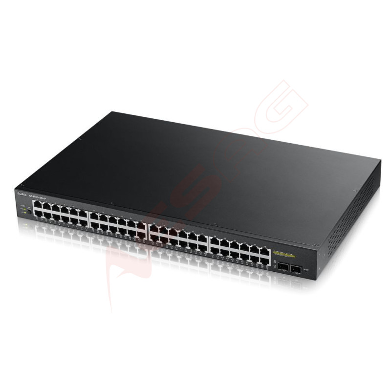 Zyxel Switch smart managed Layer2 50 Port &bull 48x 1 GbE &bull PoE Budget 170 Watt &bull 24x PoE at &bull 2x SFP &bull 19 &bull