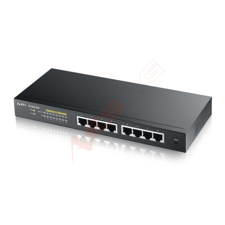 Zyxel Switch smart managed Layer2 8 Port &bull 8x 1 GbE &bull PoE Budget 77 Watt &bull 8x PoE at &bull Desktop &bull Lüfterlos &