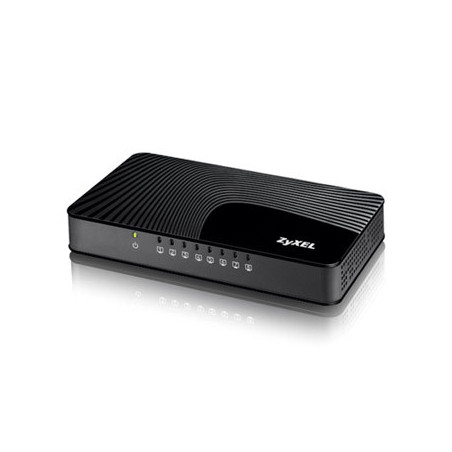 Zyxel Switch unmanaged Layer2 8 Port &bull 8x 1 GbE &bull Desktop &bull Fanless &bull Plastic housing &bull GS-108SV2 ZyXEL