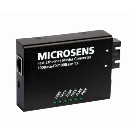 Microsens Medienkonverter 100Base-FX/ 10/100Base-TX, 2 x ST, 1 x RJ45, MS410512-V2 MICROSENS - Artmar Electronic & Security AG