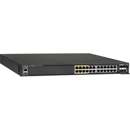 CommScope RUCKUS Networks ICX 7450 Switch 24-port 1 GbE switch PoE+ bundle includes 4x10G SFP+ uplinks, 2x40G QSFP+ Ruckus Netwo