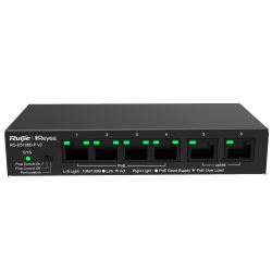 Reyee PoE Desktop-Switch - Metallgehäuse - 6 Ports RJ45 10/100 Mbit / s - 4 PoE+ Anschlüsse 802.3af/at + 2 Uplink Anschlüsse - P