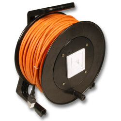 Kabeltrommel, CAT6A, 50m, S-STP(S/FTP), mit Buchsen RJ45,