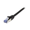 Patchkabel RJ45, CAT6A 500Mhz, 1.0m, schwarz, S-STP(S/FTP), Komponent getestet(GHMT certified), AWG26, Synergy 21