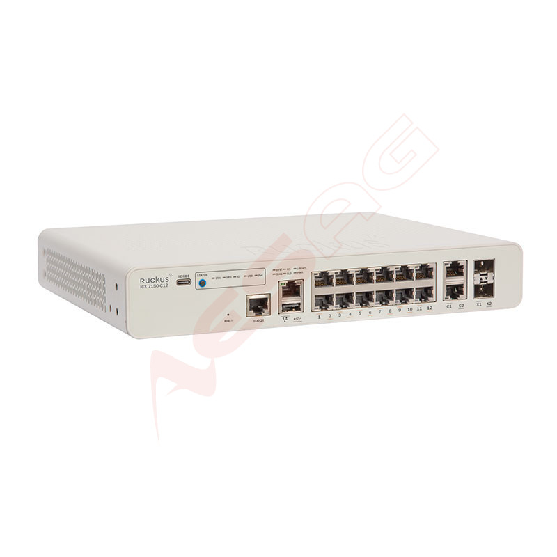 CommScope Ruckus Networks ICX 7150 Compact Switch 12x 10/100/1000 PoE+ ports, 2x 1G RJ45 uplink-ports, 2x 1G SFP **Promo Velocit