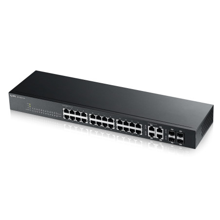 Zyxel Switch smart managed Layer2 28 Port &bull 24x 1 GbE &bull 4x 1 Gb Combo &bull 19 &bull Lüfterlos &bull NebulaFlex &bull GS