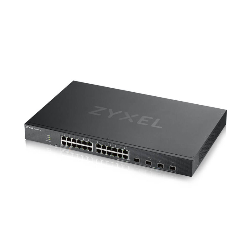 Zyxel Switch smart managed Layer2 28 Port &bull 24x 1 GbE &bull PoE Budget 375 Watt &bull 24x PoE at &bull 4x SFP &bull 19 &bull