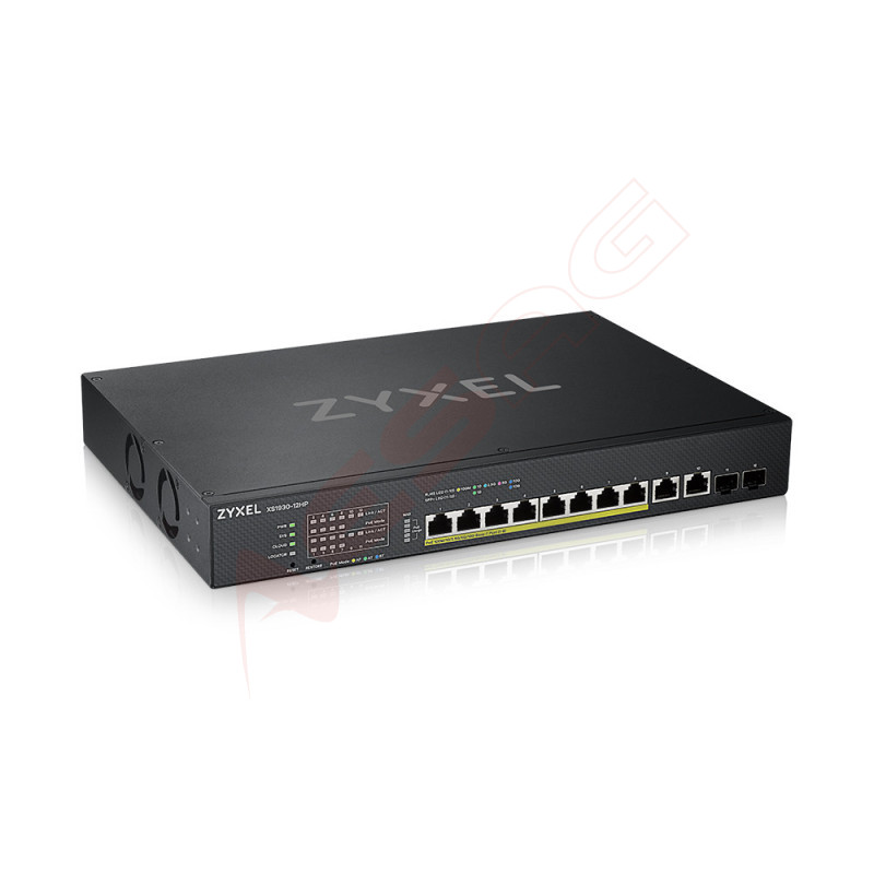 Zyxel Switch smart managed Layer2 12 Port &bull 10x 10 GbE &bull PoE Budget 375 Watt &bull 8x PoE bt &bull 2x SFP &bull 19 &bull