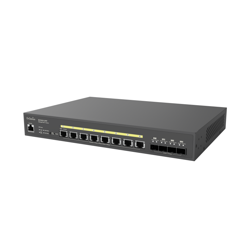 EnGenius Cloud Managed Switch 8-port 10GbE PoE 420W, 4x SFP , L2 , ECS5512FP EnGenius - Artmar Electronic & Security AG