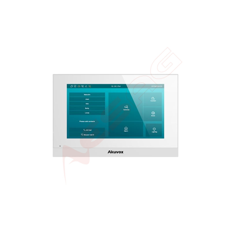 Akuvox Indoor-Station C313S, with logo, Touch Screen, POE, white Akuvox - Artmar Electronic & Security AG 