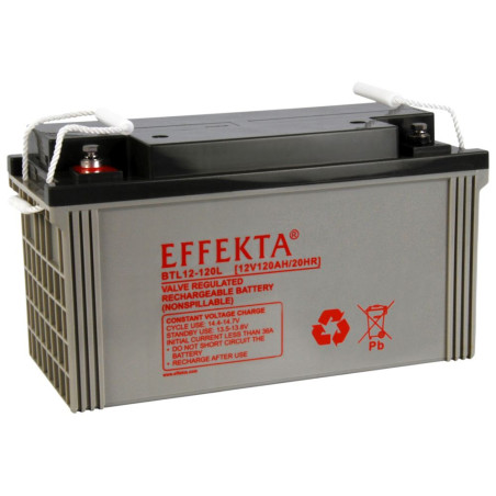 Effekta zbh. Akku 12V/120Ah, 10-Jahre Lebenserwartung, M8 Schraubanschluss, Kontaktfläche Ø 20mm 217236 Effekta 1 - Artmar Elect