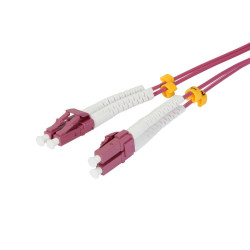 LWL-2-fiber patch cable 0.25mtr.LC-LC, 50/125um, OM4, AD2mm, flexible anti-kink sleeve, Synergy 21