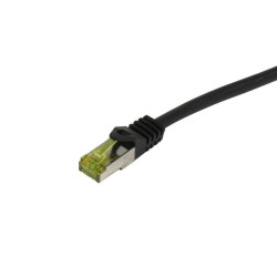 Patchkabel RJ45, CAT6A 500Mhz,12.5m, schwarz, S-STP(S/FTP), PUR Indoor/Outdoor/Indu (UV/Water/oil/-resistant), AWG26, mit CAT7 R