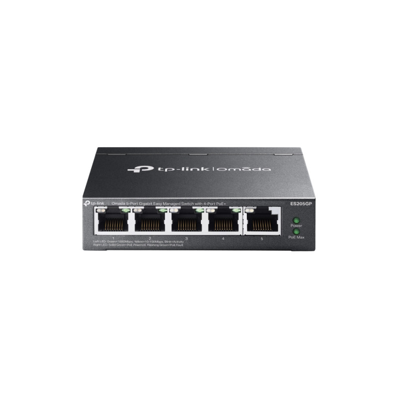 TP-Link Switch fully managed Layer2 5 Port &bull 5x 1 GbE &bull PoE Budget 65 Watt &bull 4x PoE at &bull Fanless, Omada &bull E 