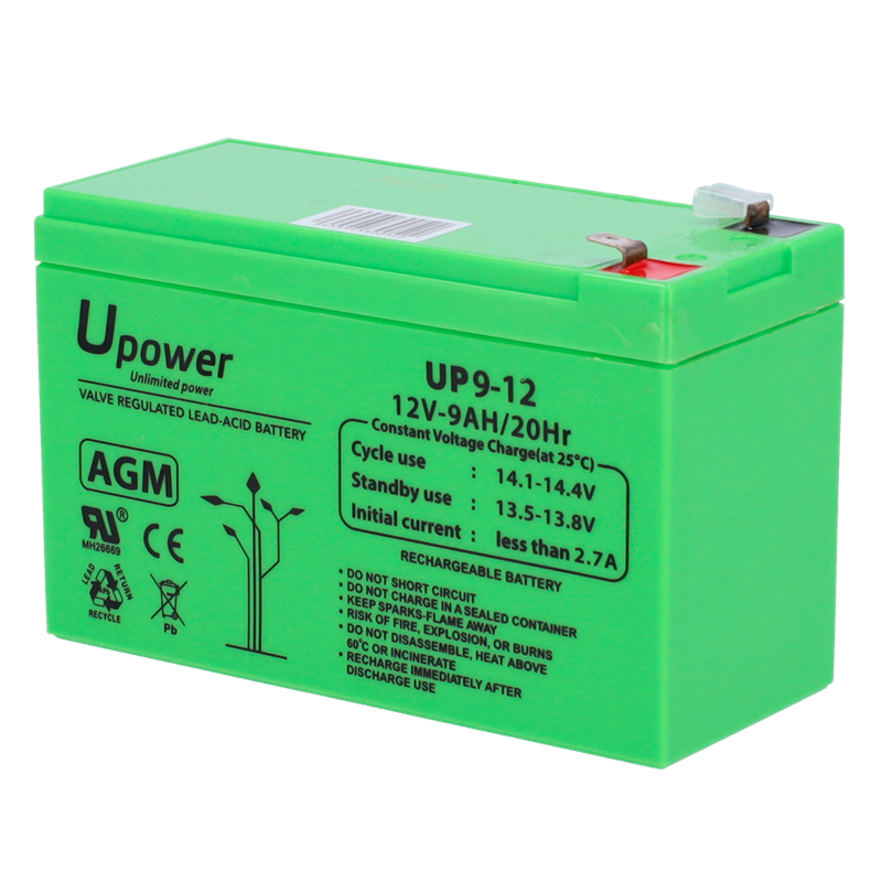 UPOWER - AGM-Blei-Säure Akku 12V, 9Ah