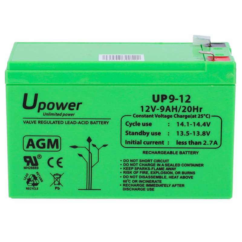 UPOWER - AGM-Blei-Säure Akku 12V, 9Ah