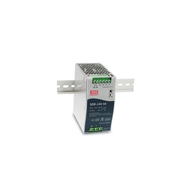 Mean Well power supply - 48V 240W DIN rail Meanwell - Artmar Electronic & Security AG