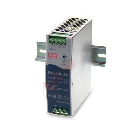 Mean Well Netzteil - 24V 120W Hutschiene Meanwell - Artmar Electronic & Security AG