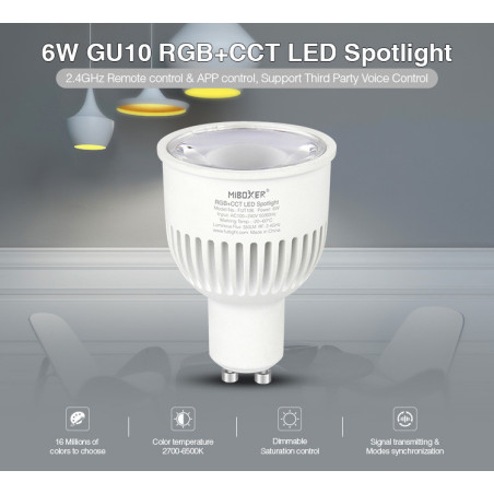 Synergy 21 LED Retrofit GU10 6W RGB-WW (RGB-CCT) Spot *Milight/Miboxer* Synergy 21 LED - Artmar Electronic & Security AG 