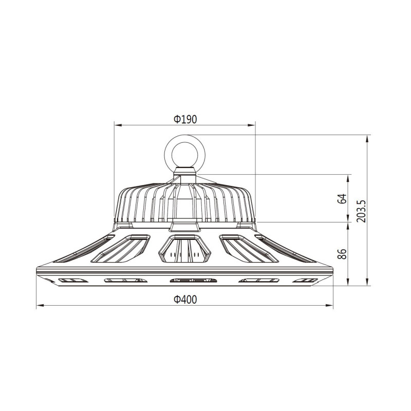 Synergy 21 LED spot pendant light UFO 240W for industry/warehouses cw 120° Synergy 21 LED - Artmar Electronic & Security AG