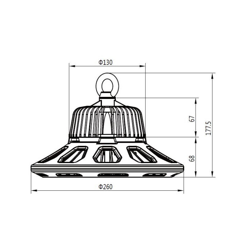 Synergy 21 LED Spot Pendelleuchte UFO 100W für Industrie/Lagerhallen cw 90° Synergy 21 LED - Artmar Electronic & Security AG 