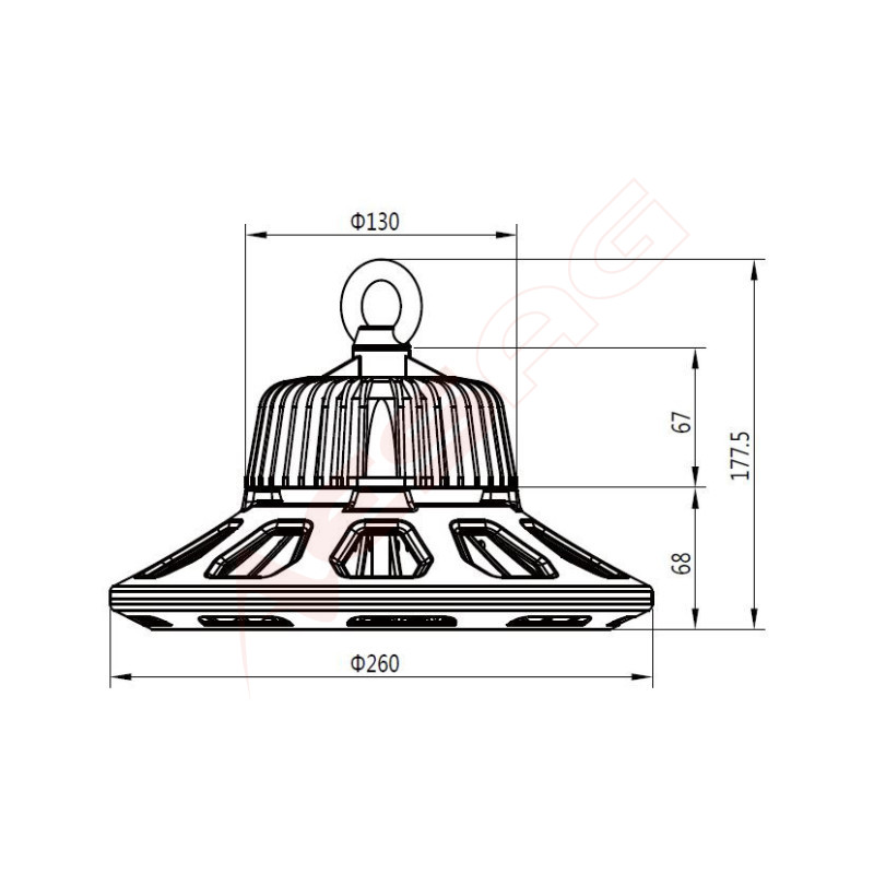 Synergy 21 LED spot pendant light UFO 100W for industry/warehouses cw 90° Synergy 21 LED - Artmar Electronic & Security AG