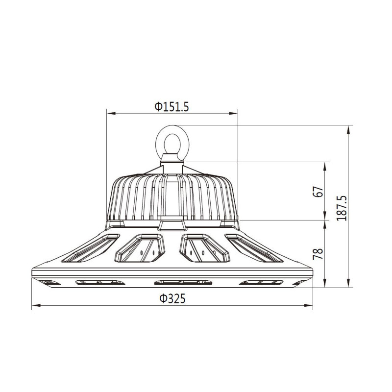 Synergy 21 LED spot pendant light UFO 160W for industry/warehouses cw 90° Synergy 21 LED - Artmar Electronic & Security AG