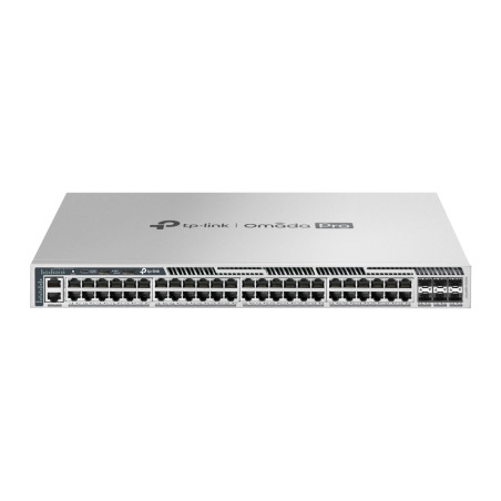 Omada PRO full managed Layer 3 Switch &bull 54 Port &bull 48x 2.5GbE, 6x SFP28 &bull PoE Budget 1484, 48x PoE bt &bull Omada PRO