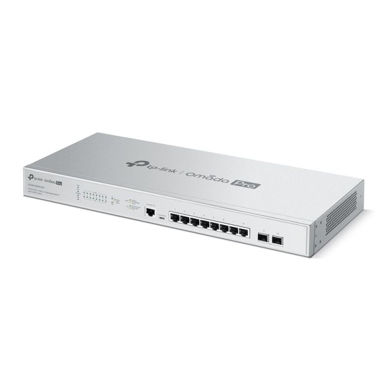 Omada PRO full managed Layer 2+ Switch &bull 10 Port &bull 8x 2.5GbE, 2x SFP+ &bull PoE Budget 240W &bull 8x PoE af/at &bull Oma