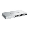 Omada PRO full managed Layer 2+ Switch &bull 28 Port &bull 24x 1GbE, 4x SFP &bull PoE Budget 250W &bull 24x PoE at/af &bull Omad