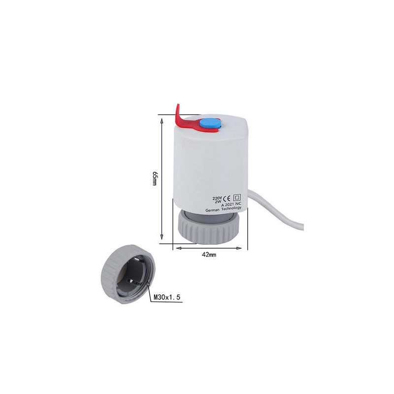 Actuator 230V - Normally closed, White, 2W