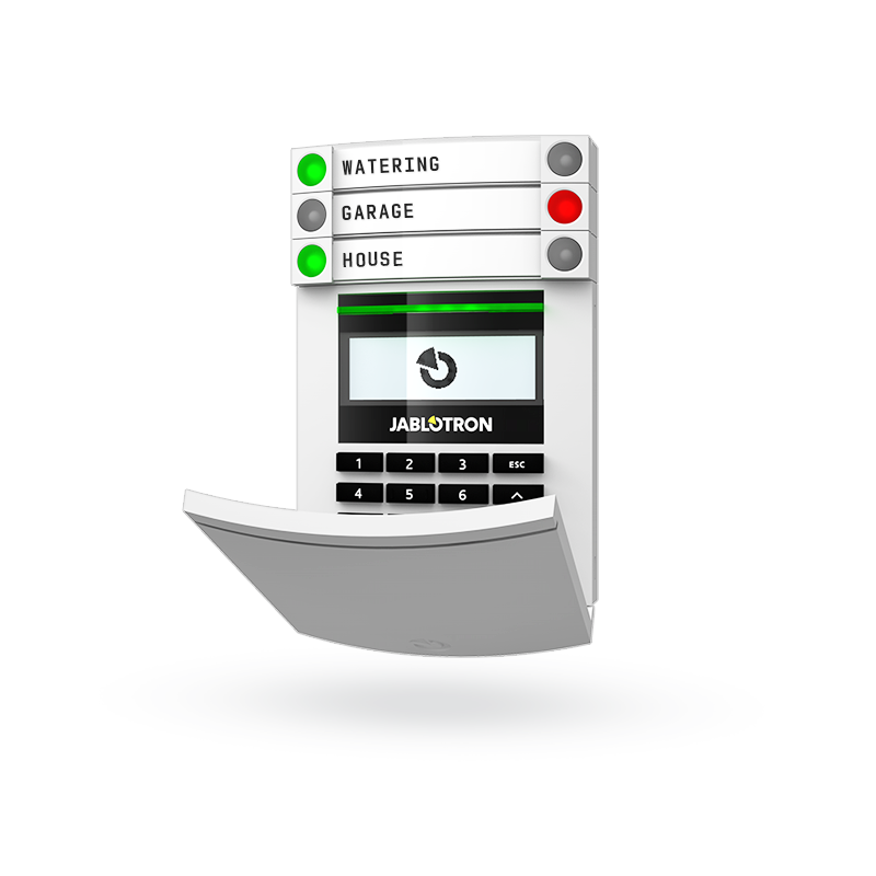 Jablotron BUS-Bedienteil, LCD-Display, Tastatur, RFID-Leser, weiß - 1