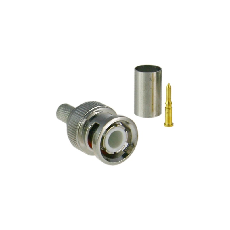 Connector for High Definition SAFIRE - BNC for crimping - Compatible with RG59 HD - 25 mm (L) - 10 mm (W) - 5 g - CON100HD - 1