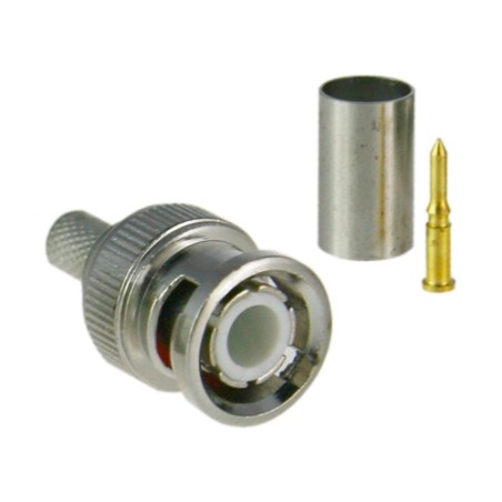Connector for High Definition SAFIRE - BNC for crimping - Compatible with RG59 HD - 25 mm (L) - 10 mm (W) - 5 g - CON100HD - 1