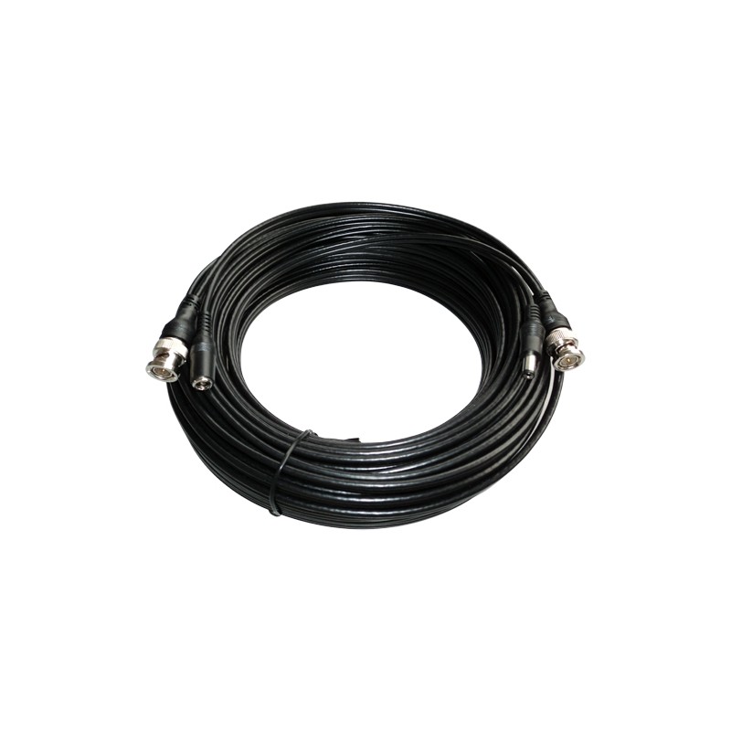 Combined cable RG59 + DC - BNC connector - 20 meters - Video - Power supply - Low loss - COX20 - 1