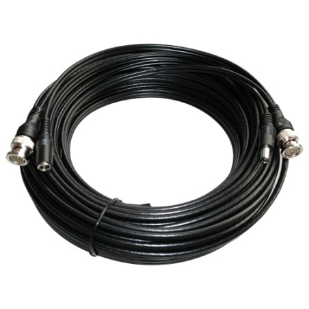 Combined cable RG59 + DC - BNC connector - 20 meters - Video - Power supply - Low loss - COX20 - 1