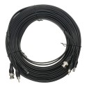 Combined cable RG59 + Audio + DC - Mini RG59 with BNC connector - Audio cable via RCA - Power cable via JACK - Length 20 m - Ge