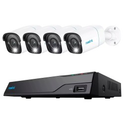 Reolink NVR PoE Kit + 4 PoE 5MP Kameras 2TB PoE [%VAR%] - 5MP (2880x1616) - Mensch/Tier/Fahrzeug-Erkennung - e-SATA - 2TB HDD - 