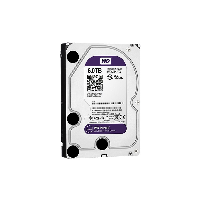 Western Digital Festplatte - Kapazität 6 TB - SATA-Schnittstelle 6 GB/s - Modell WD60PURX - Speziell für Videorekorder - Lose od