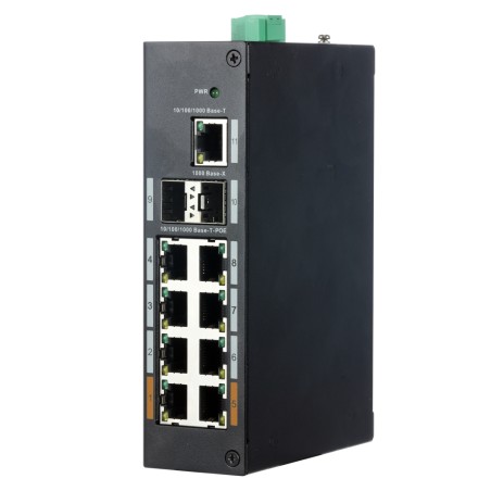 X-Security industrial switch - 8 RJ45 ports + 2 SFP ports + 1 RJ45 port - 10/100/1000 Mbps speed - 2