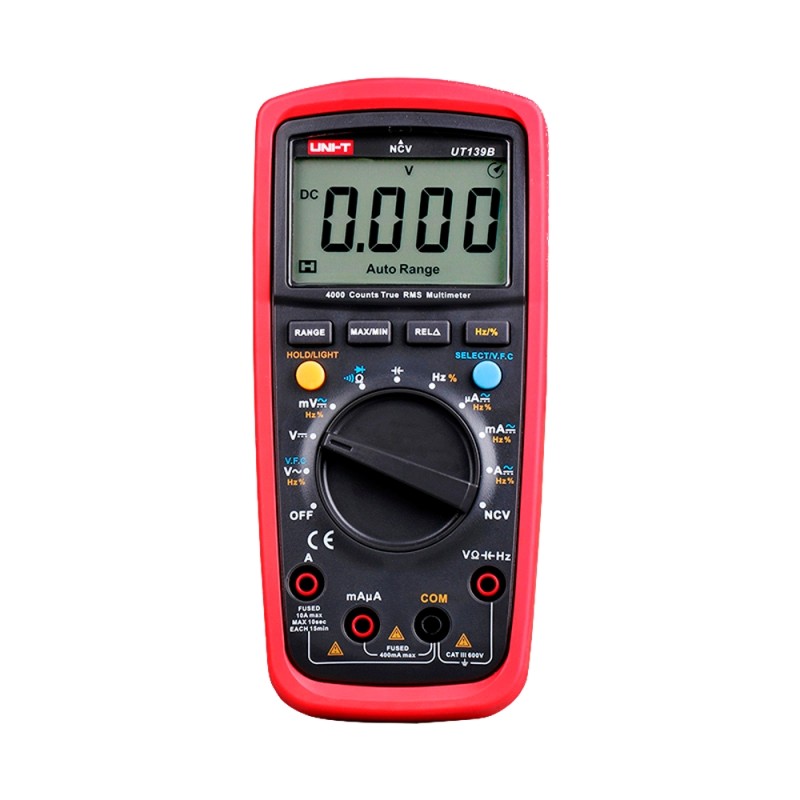 Digitales Multimeter mit True RMS-Funktion - DC und AC Spannungsmessung bis zu 600V - DC- und AC-Strommessung bis zu 10A - Wi