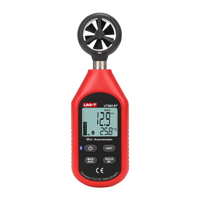 Hand-Anemometer - Hochpräziser Windgeschwindigkeitssensor - Temperatursensor - Höchst-, Mindest- und Durchschnittswerte - Ver