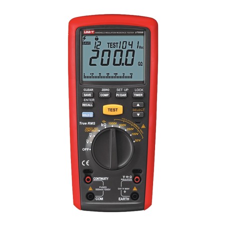 Isolationswiderstandsmessgerät - AC- und DC-Multimeter für Spannungen bis zu 600V - Bereiche 50/100/250V/500V/1000V - Misst W