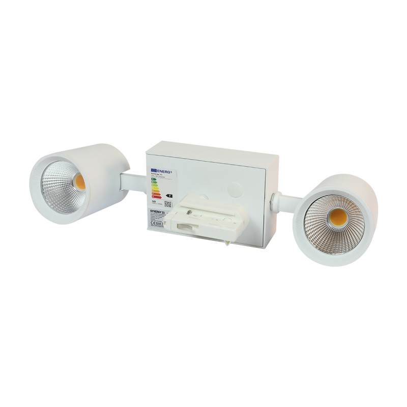 Synergy 21 LED Track Series double track lights 2x25W pivoting warm white - 213581 - 2