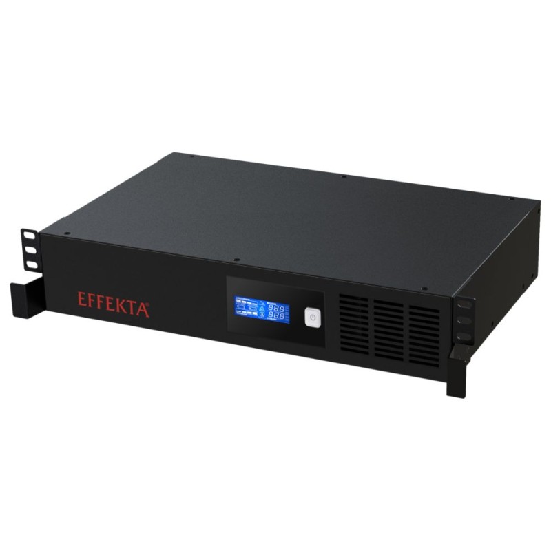 Effekta Line-Interactive UPS, 1000VA, 19"/2HE, 25min at cos phi 0.7, USB, OFFICE series - 213627 - 2